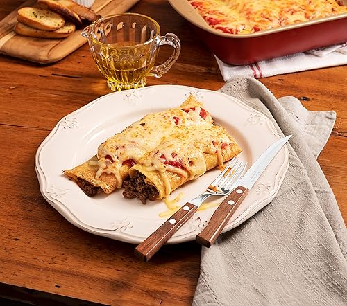 Miniatura 3 de Tramontina Juego de cubiertos con cuchillos para carne, cuchillo afilado de 24 piezas, tenedores, cucharaditas, cucharadas con asas de madera,