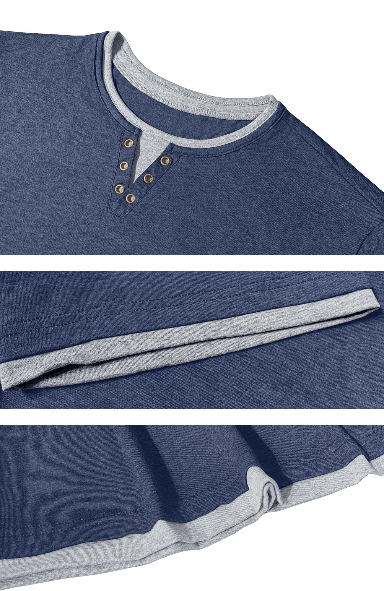 Camiseta Hombre Manga Corta Cuello Redondo Bloques Color