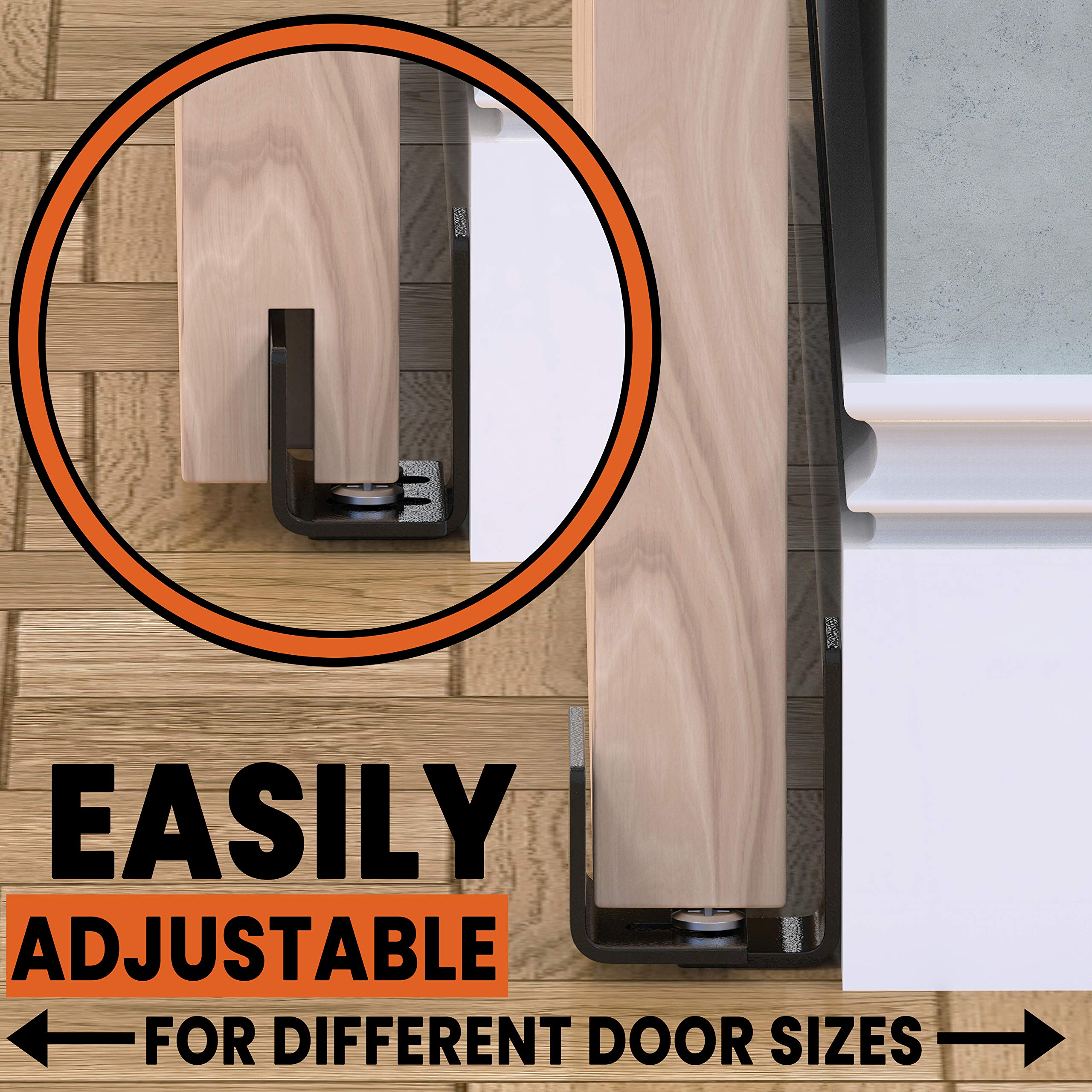 Black Barn Door Floor Guide Adjustable Wall Mounted Track Small Barn Door Hardware and