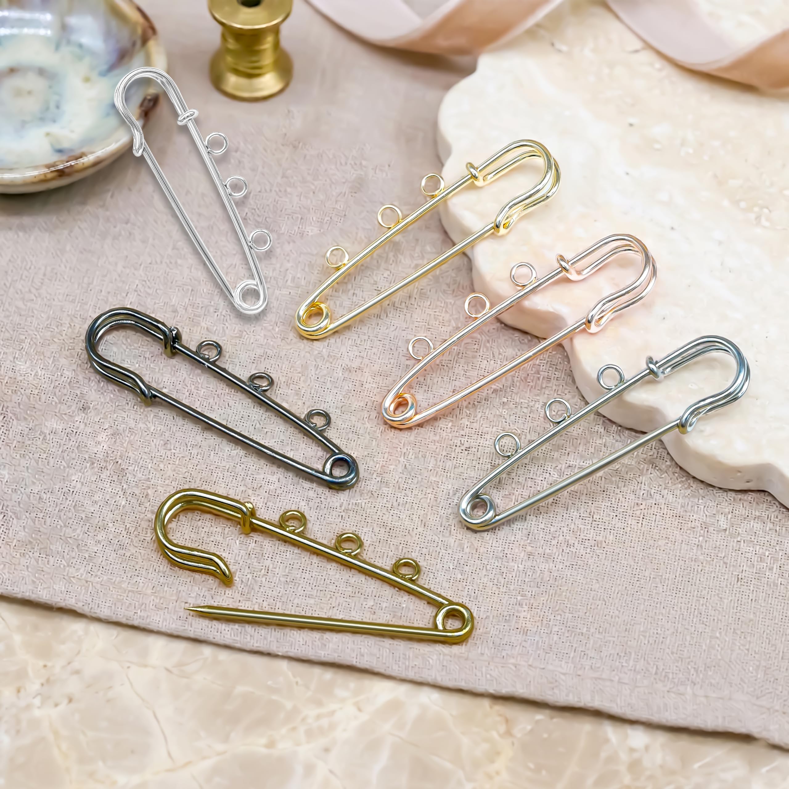 SATRA TRADERS Brooch Safety Pin | Size : 50mm (Golden) : Amazon.in