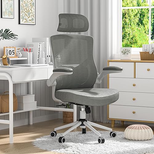 Home Office Chair, Ergonomic Comfy Desk Chair, High Back Computer Chair- Adjustable Headrest with Flip-Up Arms, Lumbar Support, Swivel Executive Task Chair (Modern, Star Dust)