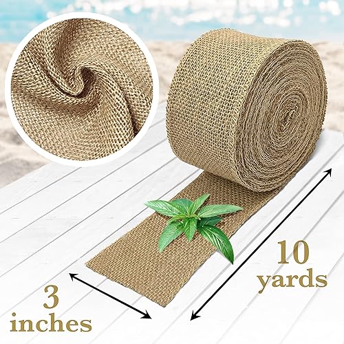 Miniatura 4 de Cinta de arpillera de 3 pulgadas de ancho, cinta de tela de arpillera, cinta de arpillera de 10 yardas para manualidades, envoltura de flores de