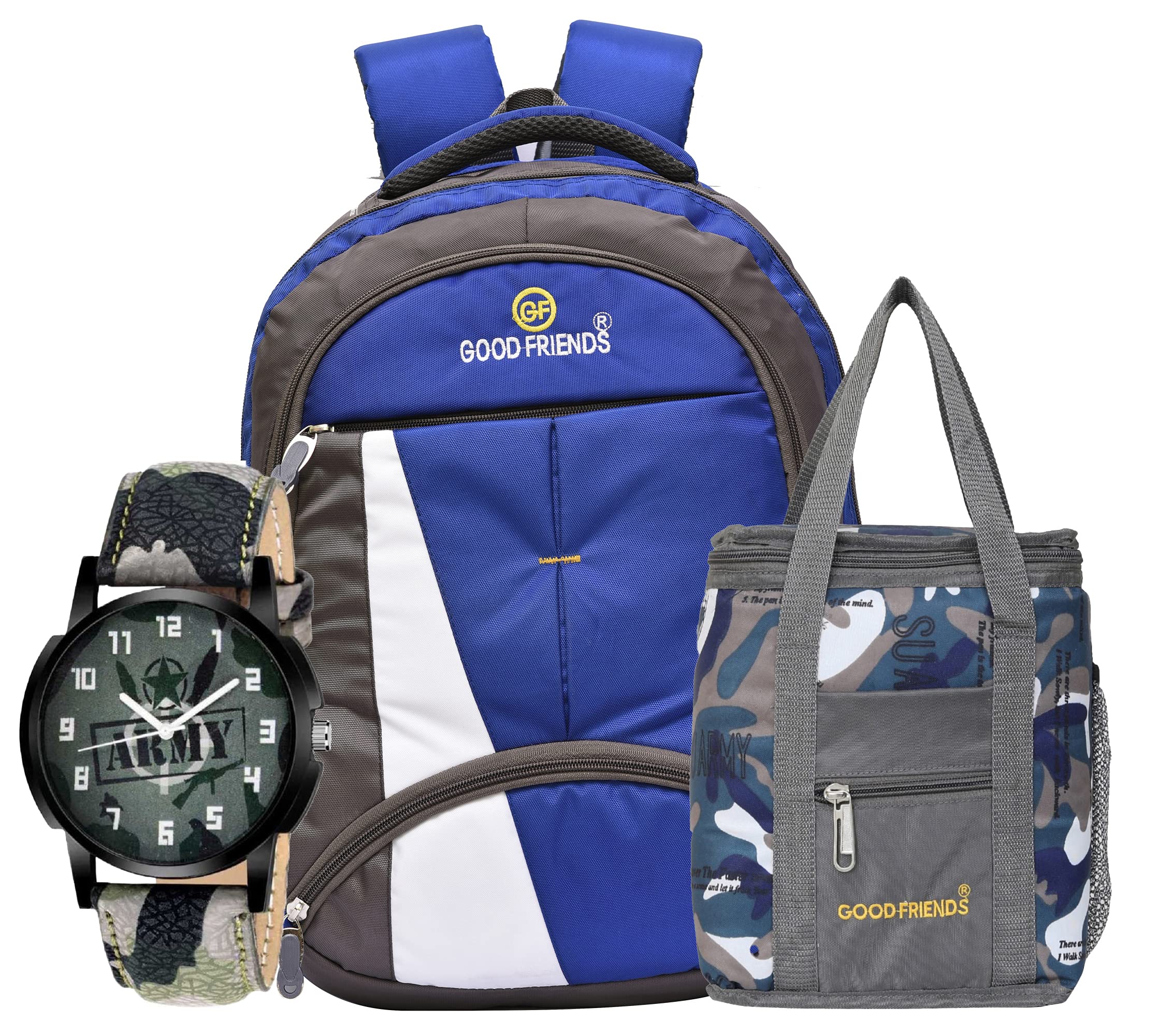 GoodfriendsGood Friends Army Watch/Casual Backpack/Collage Bag/School Bags/Tiffin Bag For Girls & Boys