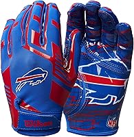 Wilson NFL Stretch Fit Receivers Gloves - San Francisco 49ers Adult, Tacky Grip One-Size-Fits-Most Football Gloves