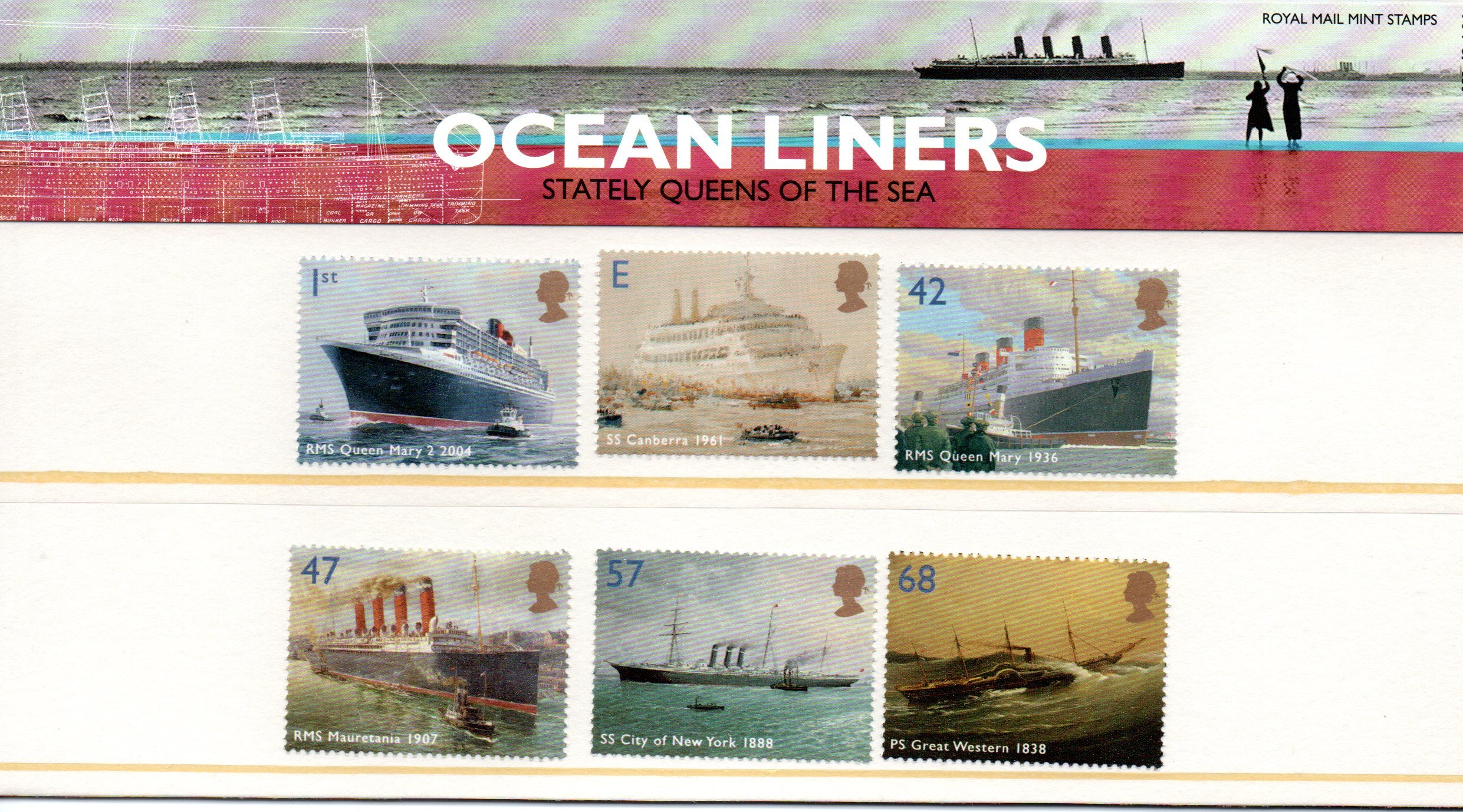 2004 Ocean Liners Stamps in Presentation Pack