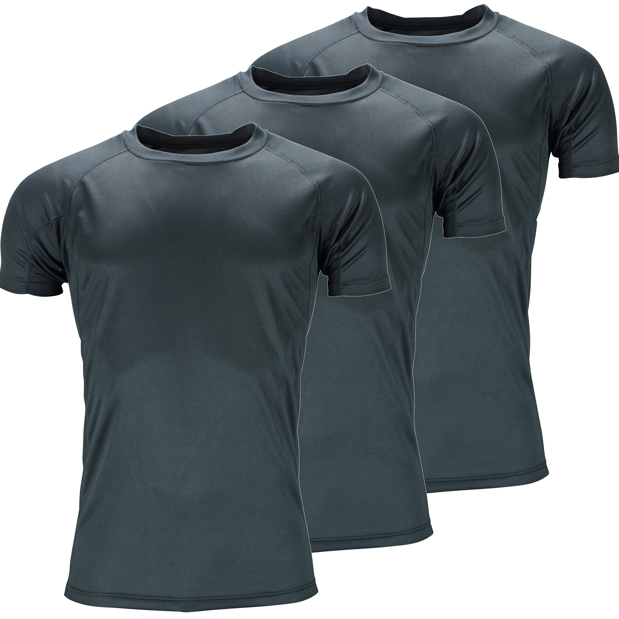 Urban Heritage Men's 3 Pack Dark Grey Short Sleeve Breathable Sports T Shirt (Xxl, )