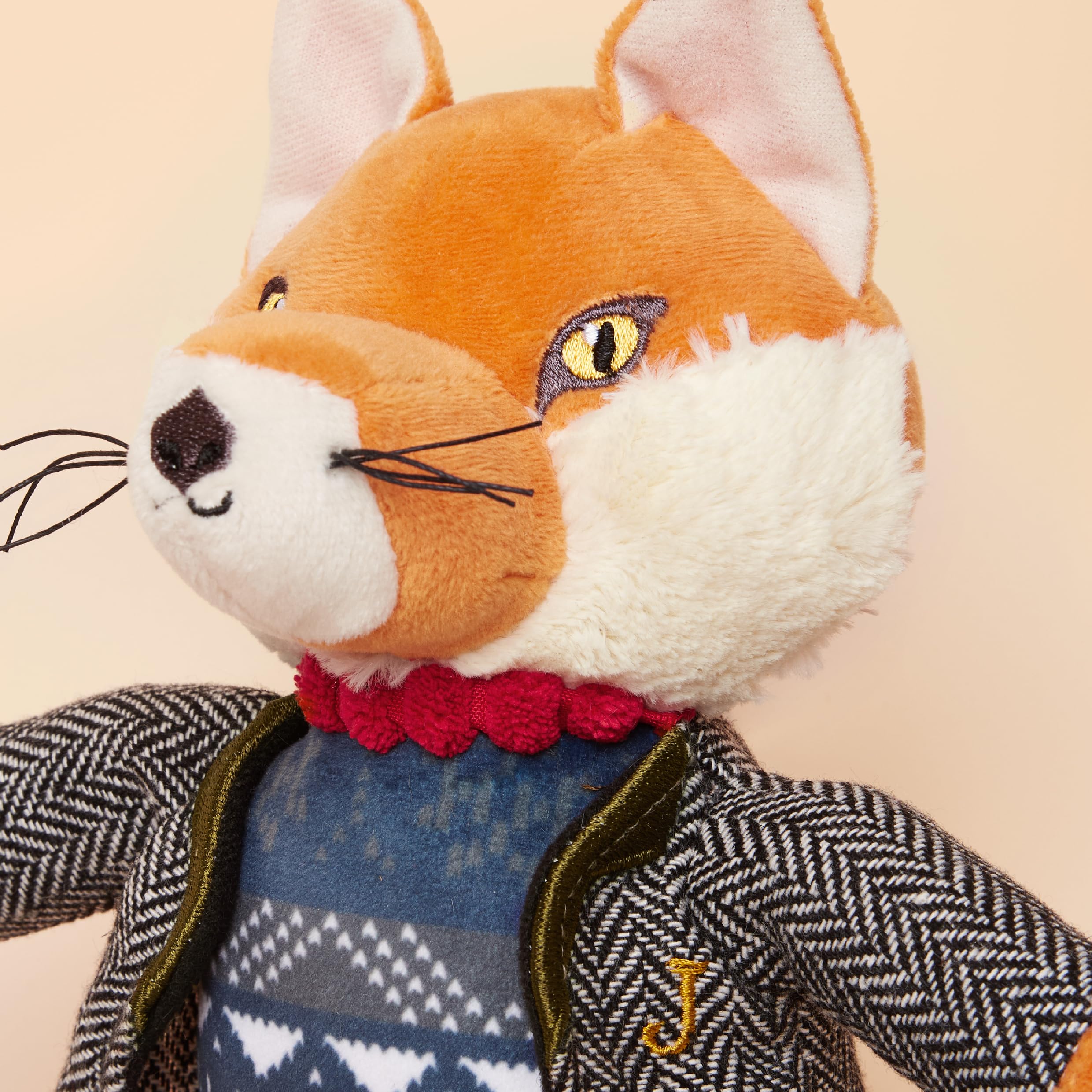 Rosewood x Joules Jonty Tweedy Fox Dog Toy, Soft Plush Fox with Rope Legs and Hidden Squeaker, Durable Double-Stitched Seams - Image 3