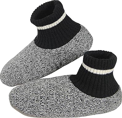 BenSorts Men Fuzzy Slipper Socks with Grippers House Socks Gifts Christmas
