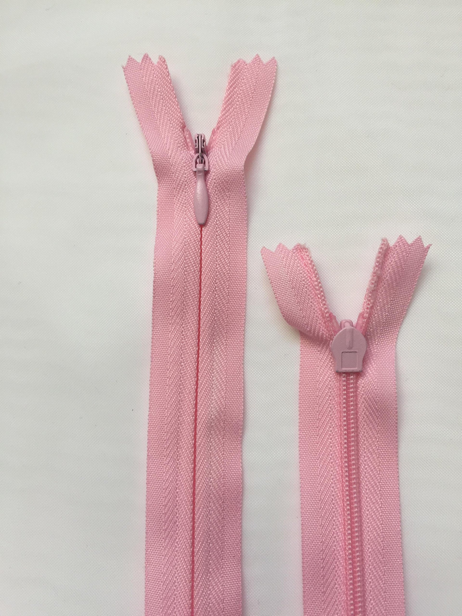 Invisible Zip,Woven, Concealed,Close-END (Pink, 14 inch/ 35 cm)