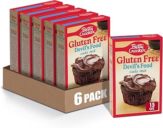 Betty Crocker Gluten Free Devil's Food Cake Mix, 15 oz Pack of 6 | Easy Moist Cake & Cupcakes for Gluten-Sensitive Bakers