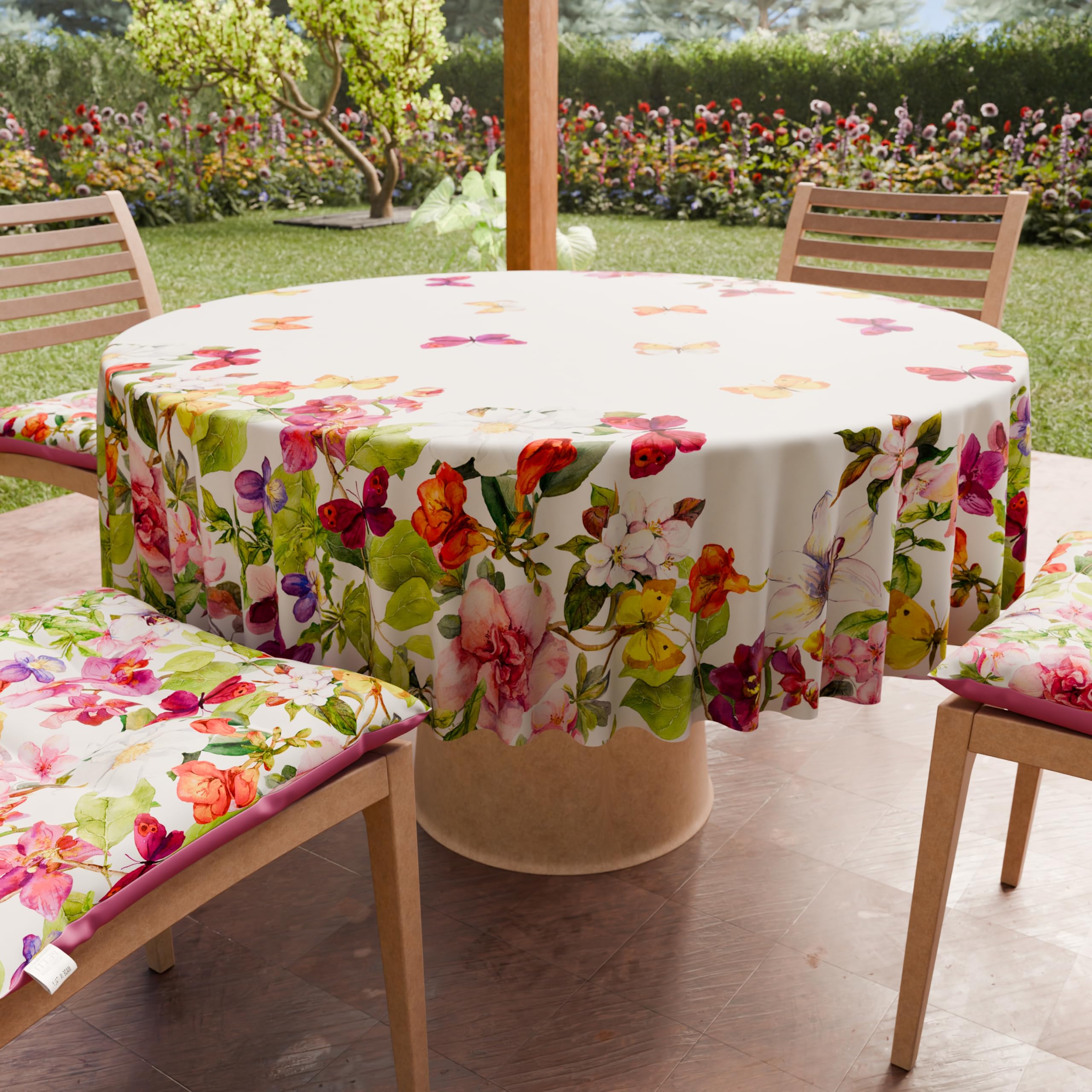 Nappe ronde anti-tache de fabrication italienne haut de gamme 180cm