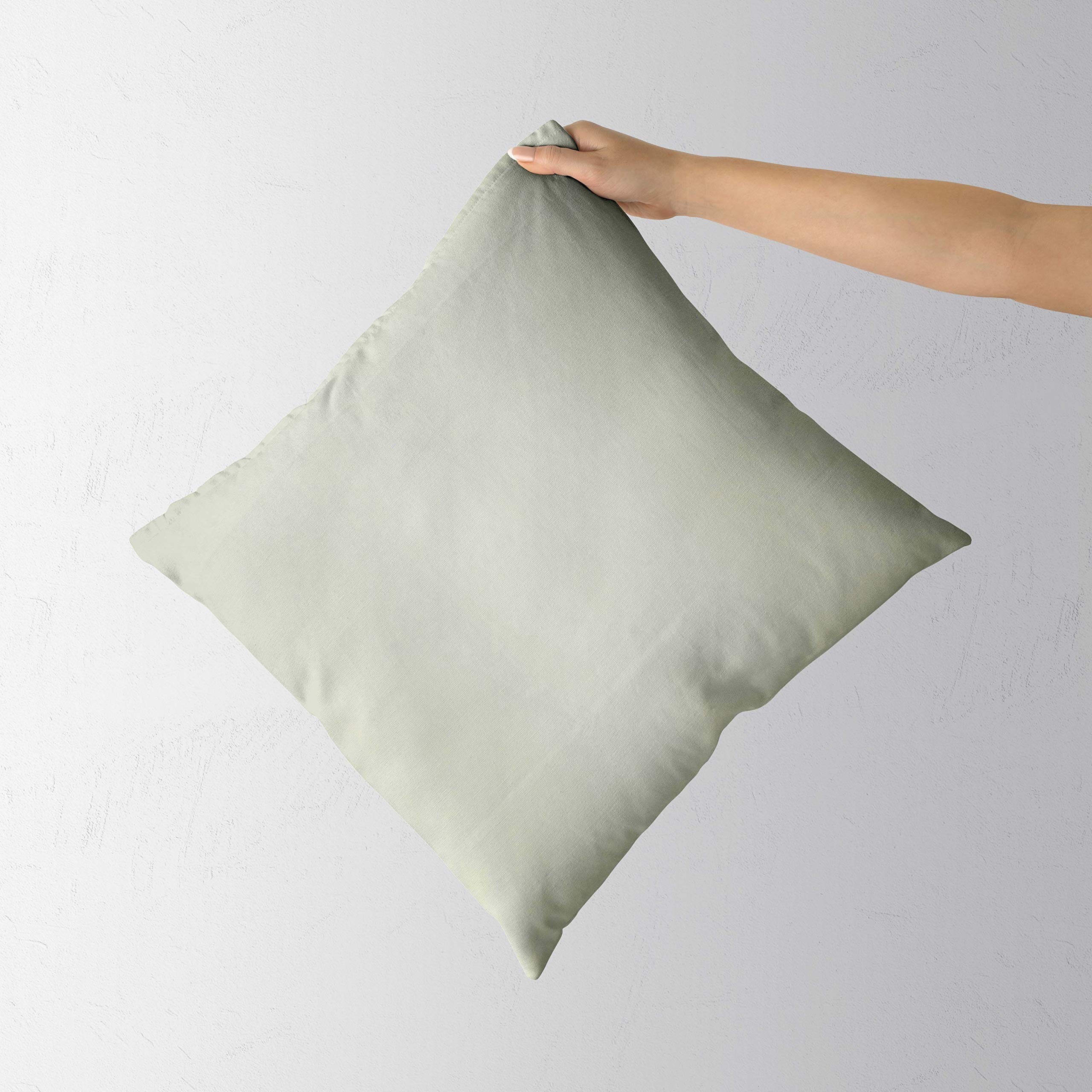 SAFFRON - Set di 2 federe per Cuscino, in Cotone Resistente, sfoderabile, Imbottitura Non Inclusa, Cotone, Avorio, 30x30 inch