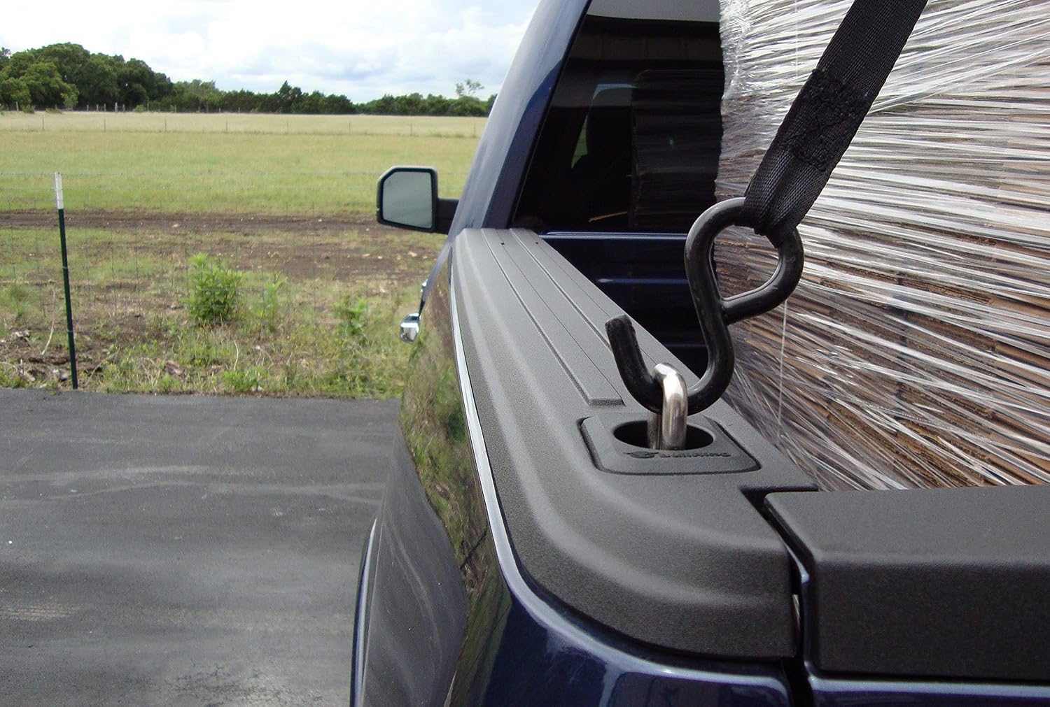 BullRing Retractable Truck Bed Tie Down Anchors, 2-Pack – Centered Stake Pocket, Flush Fit – Rear Position – Fits 1998–2014 Ford F-150 & 1998–2016 F-250/F-350 Super Duty