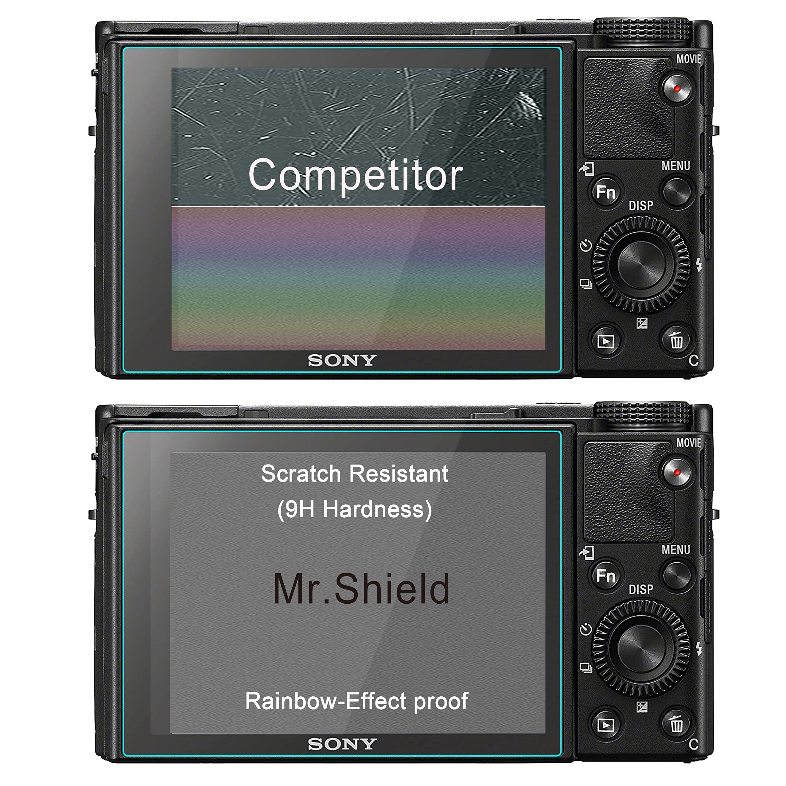 Pellicola In Vetro Temperato Per Sony RX100 VII (DSC-RX100M7) – 3 Pezzi, Antigraffio 9H, Installazione Senza Bolle