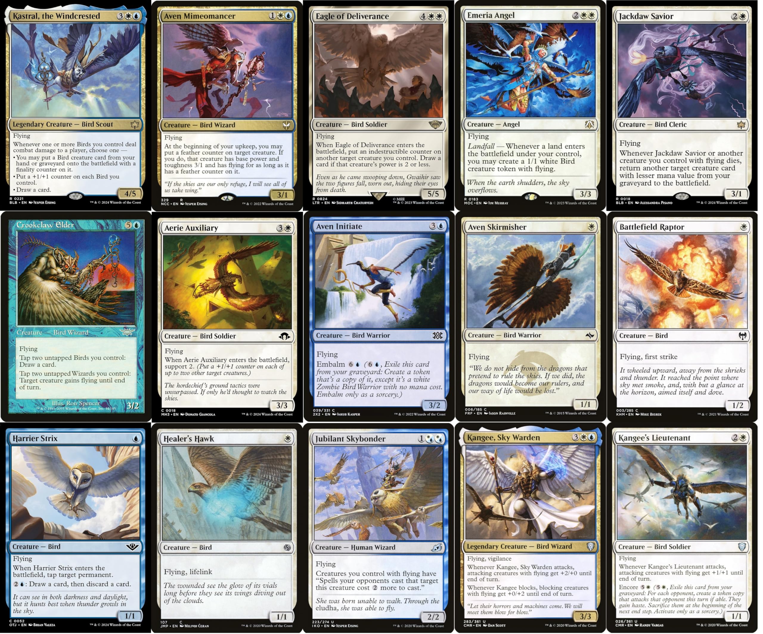 mtg commander bird deck MTG Commander Deck EDH Deck Kastral, the Windcrested 100 Magic Cards Custom  Deck Bloomburrow Birds Bird Deck