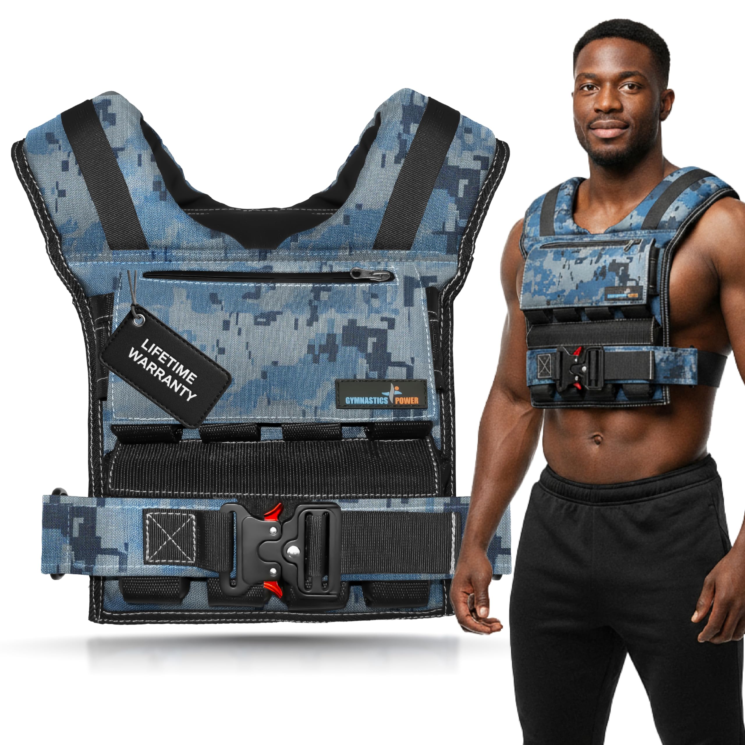 VEVOR Gilet lesté réglable 9 à 14,5 kg, veste de poids avec 6