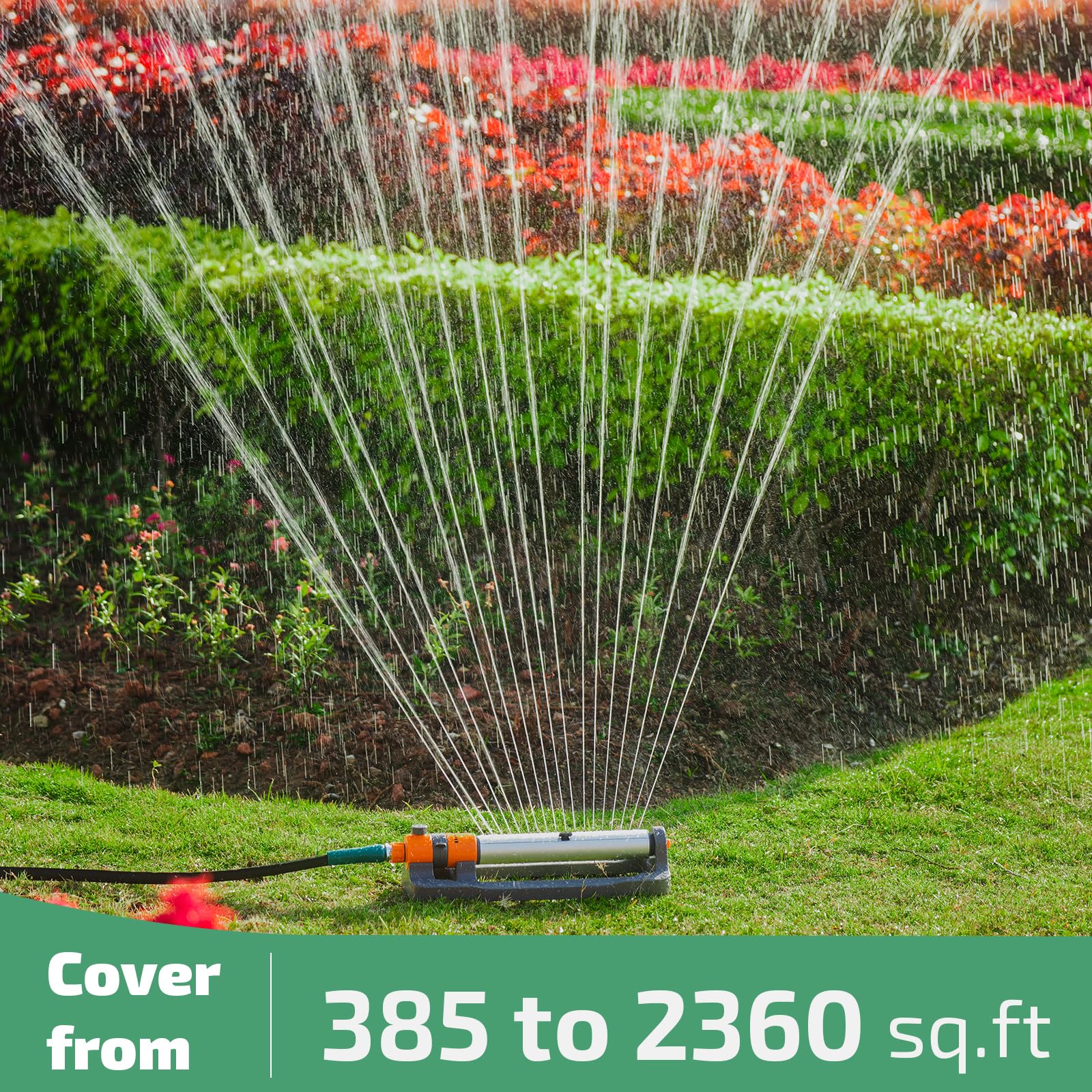 LINEX Irrigatori ad acqua oscillanti per cortile, giardino e prato per grandi aree esterne con spray regolabile