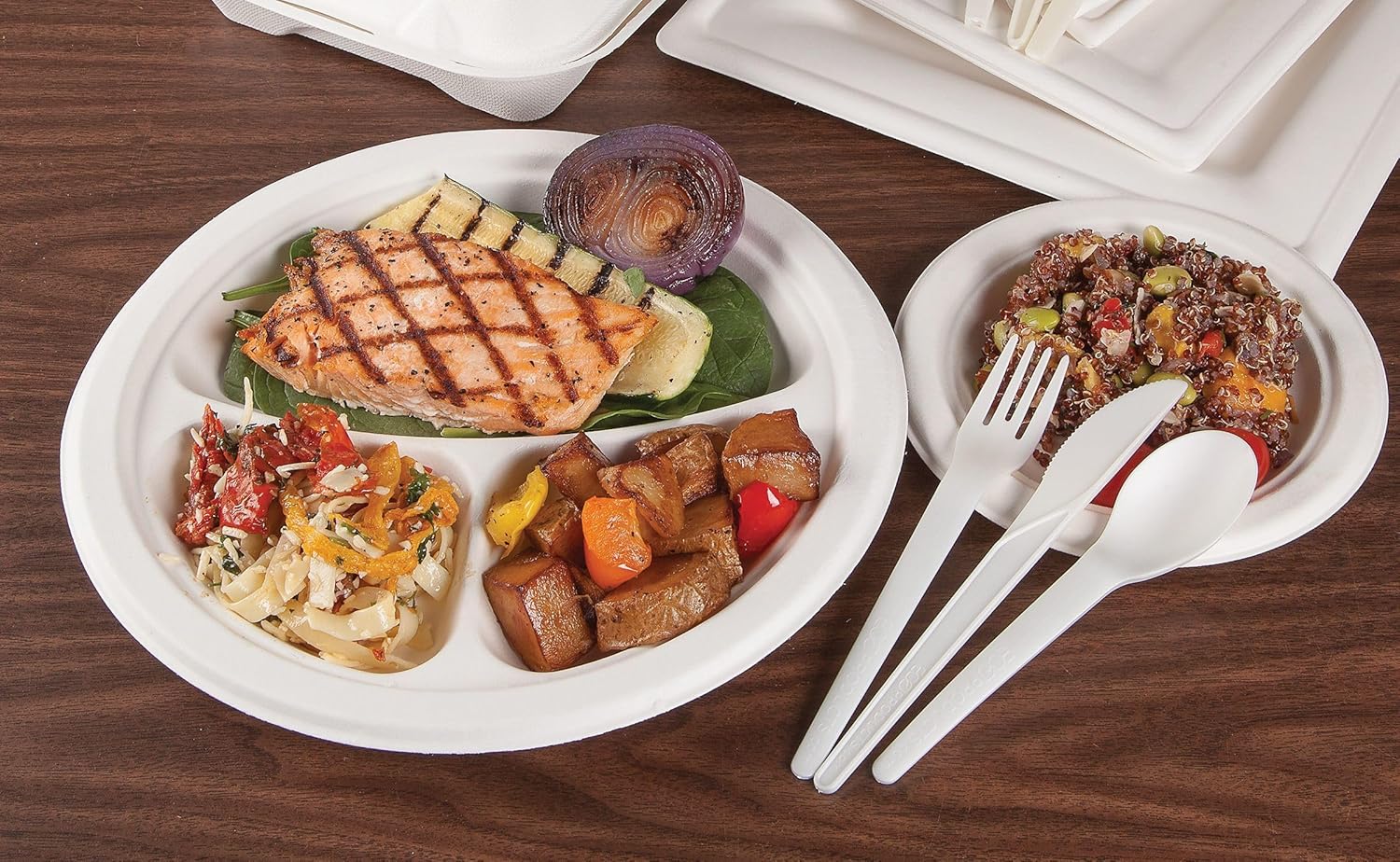 Eco-Products Compostable CPLA 6" Plastic Spoons, Case of 1000, Individually Wrapped Spoon, Disposable White Plantware Cutlery, Renewable Material Made from Plants, Sturdy and Strong, BPI-Certified