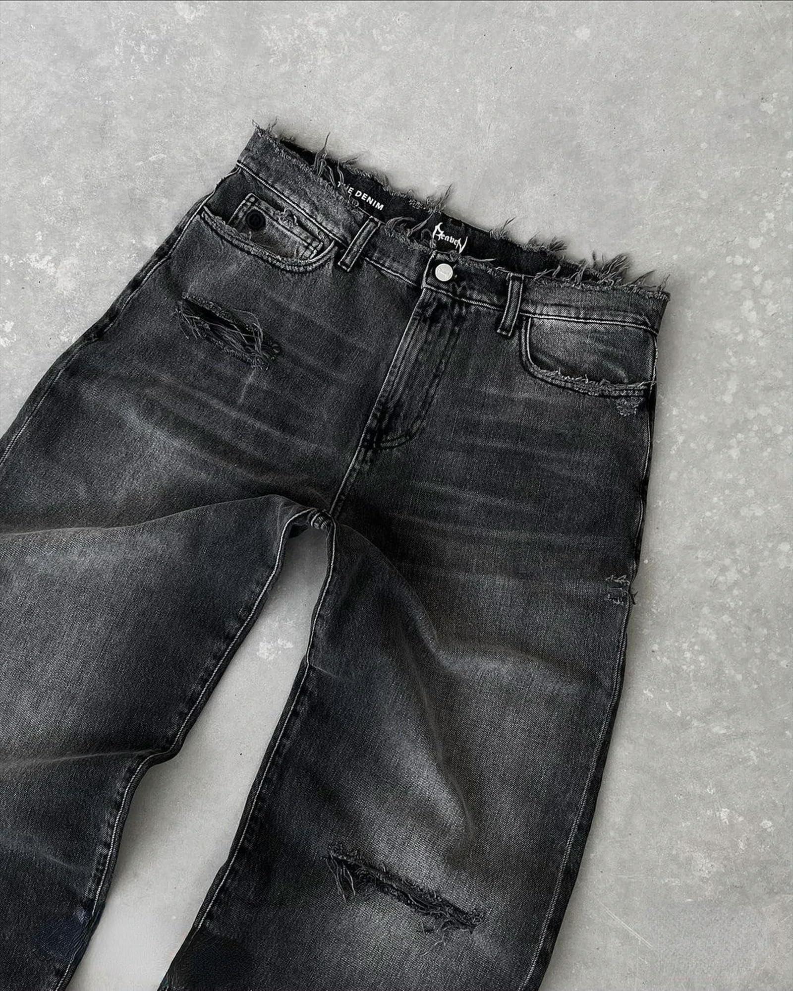 Frauen Mode Straße Bekleidung Retro Große Baggy Jeans Gothic Casual Hohe Taille Gerade Bein Jeans