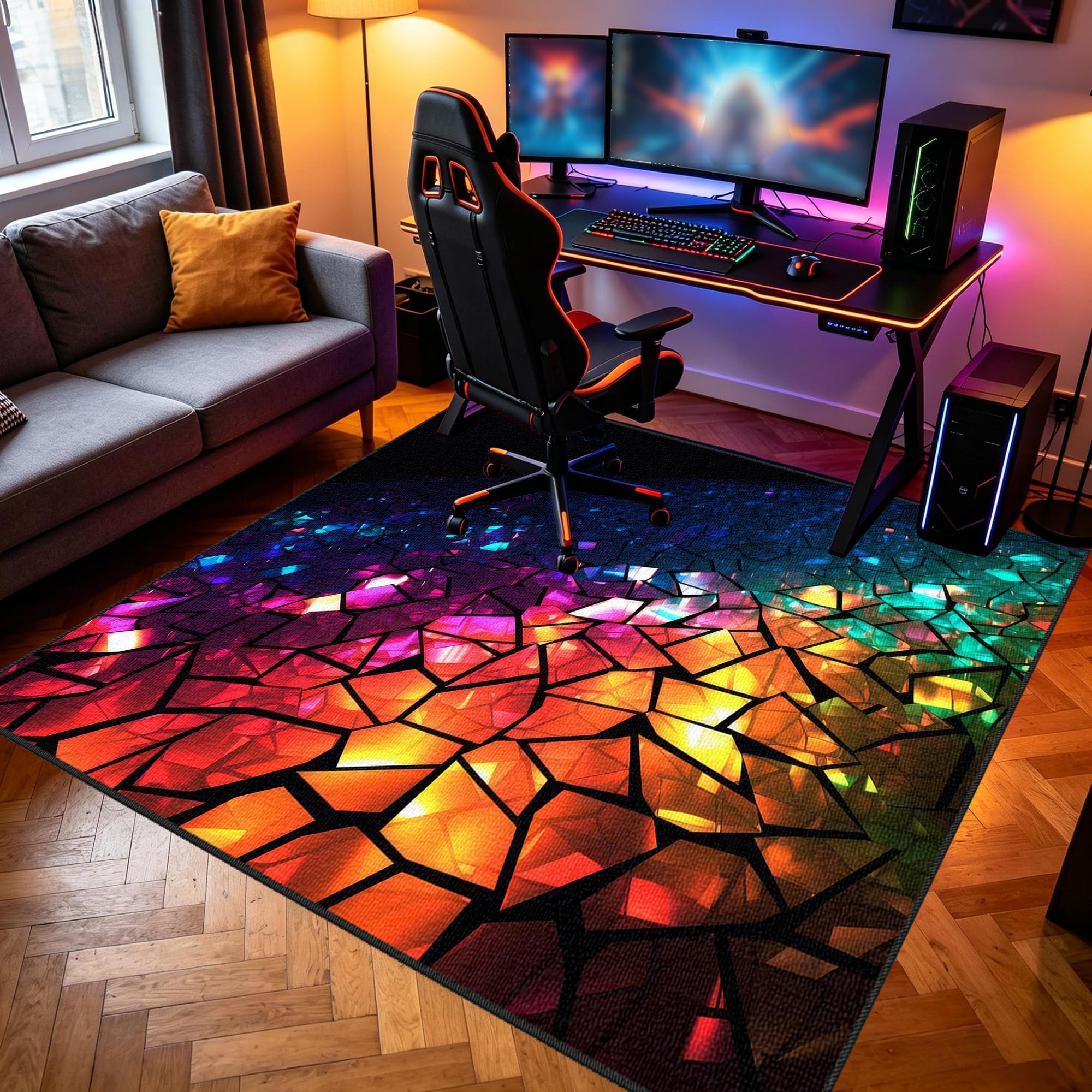 Dywan do sypialni dla chłopców, 150 x 210 cm / 59,06 x 82,68 cala mata podłogowa na twardą podłogę, mata do gier na krzesło, mata pod krzesło, mata do salonu dla graczy