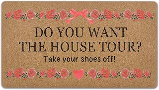 Funny House Tour Welcome Door Mat, Take Your Shoes Off Front Door Mat Ru...