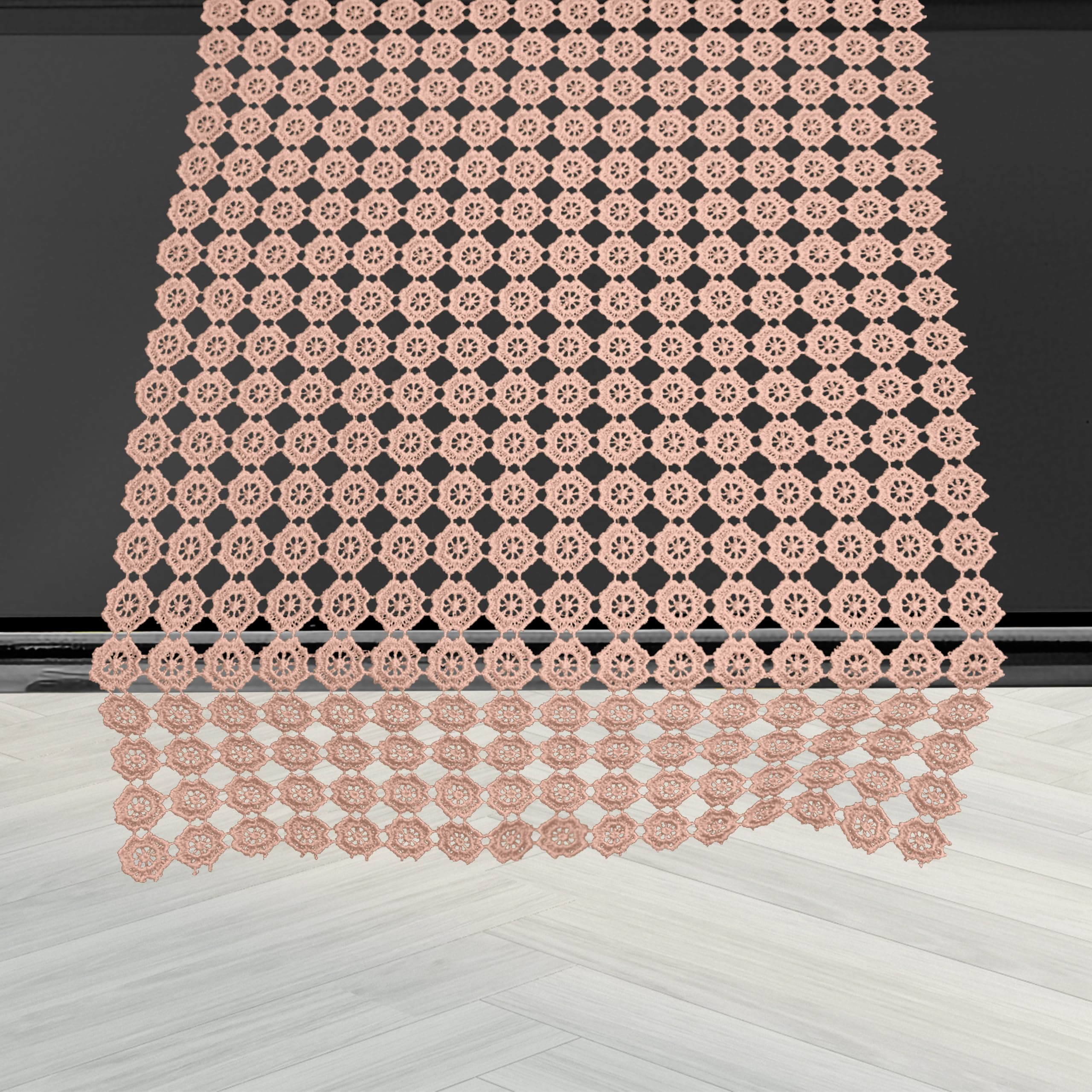 Elegant Comfort Runner da tavolo, sciarpa da comò, decorazione da tavolo ricamata, per interni o esterni, elegante tavolo all'uncinetto, runner da tavolo da cucina 40 x 228 cm, colore polvere
