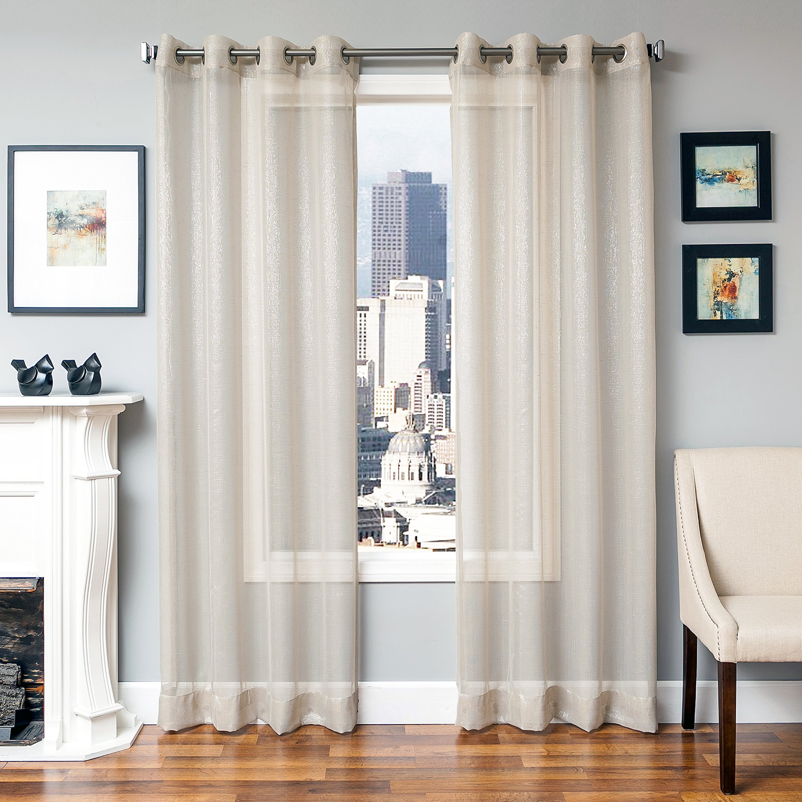 924LEXI711GUM96 LaSalle Single Curtain Panel, Champagne