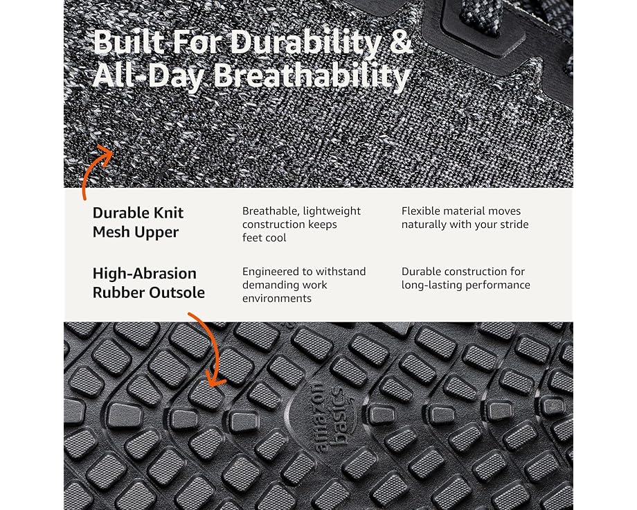 Amazon Basics Work Safety Shoes with Protalus Alignment Technology - Front View