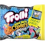 Trolli Sour Brite Crawlers Minis&comma; Candy Gummy Worms&comma; Halloween Trick or Treat Size Pouches&comma; 7&period;2oz