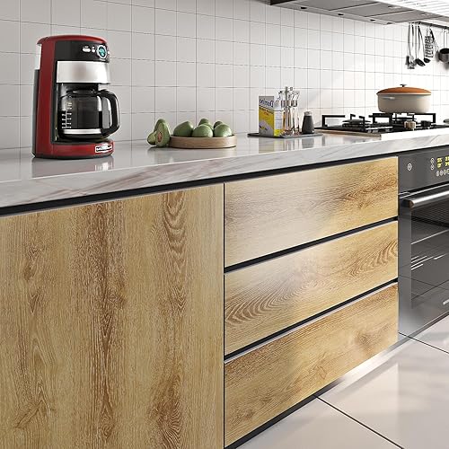 Miniatura 2 de Livelynine Encimeras de madera de 15.8 x 197 pulgadas, papel de contacto impermeable para encimeras, cubiertas decorativas para puertas, envoltura