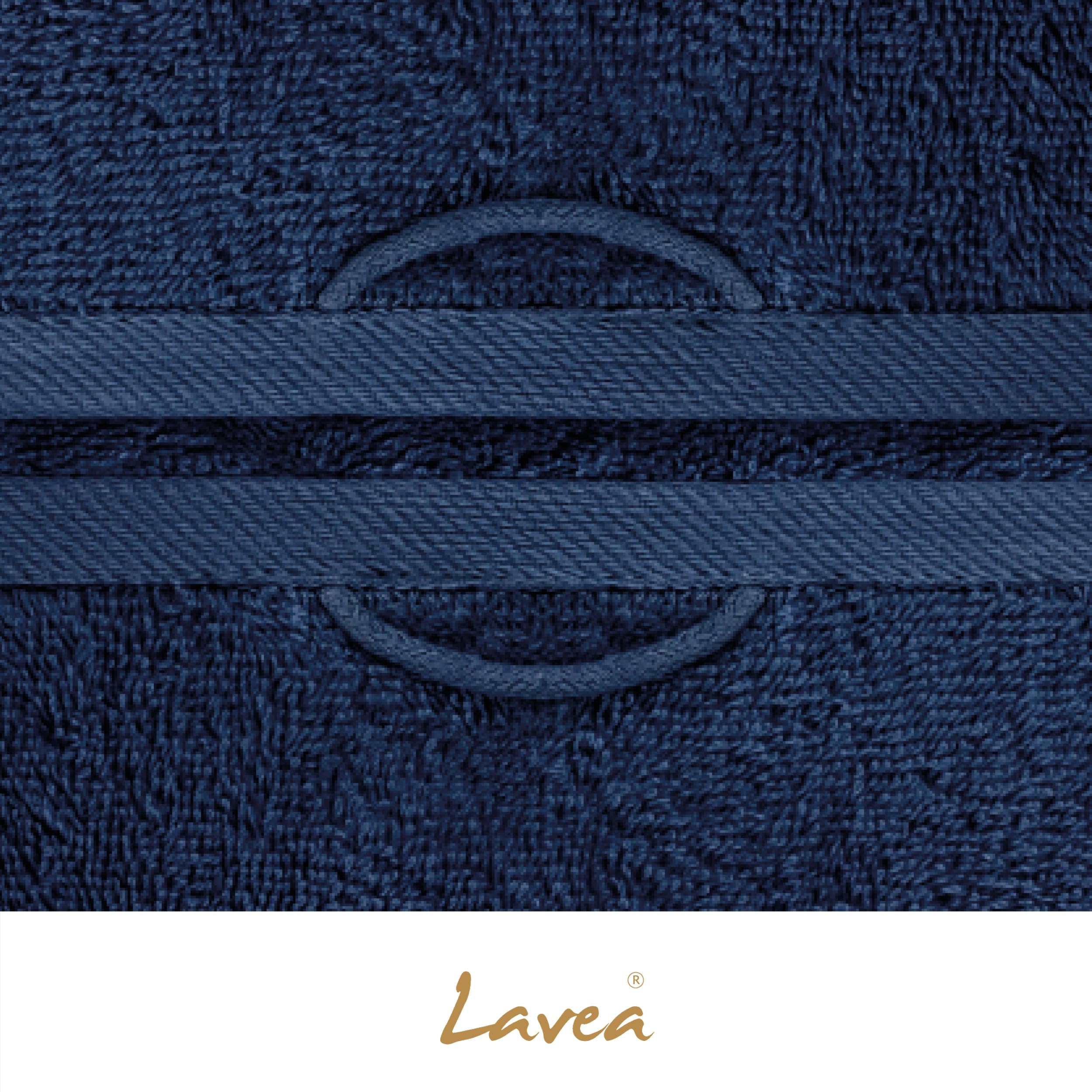 Lavea® 4 Tappetini Bagno 50x80 cm in 100% Cotone – Tappeti Bagno Assorbenti e Lavabili – Ideali come Tappeto Bagno o Tappetino Doccia – Blu navy