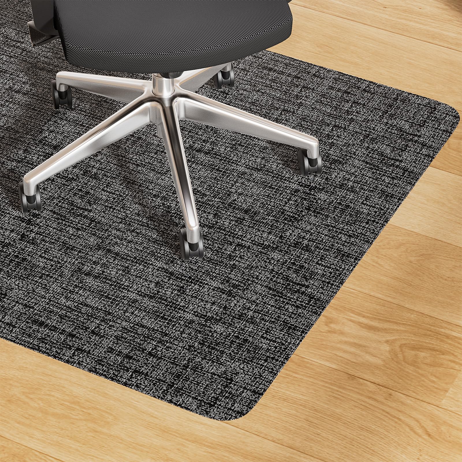 Yecaye Office Chair Mat for Hardwood Floor,35" x 47" Under Computer Desk Floor Protects for Rolling Chair,Non Slip PVC Woven Gaming Chair Mat,Not for
