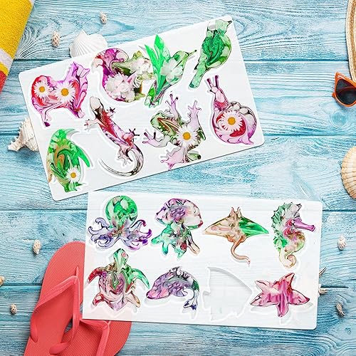 Miniatura 5 de 2 moldes de resina de silicona moldes de resina epoxi moldes de silicona de animales terrestres marinos para fundición de resina epoxi llavero