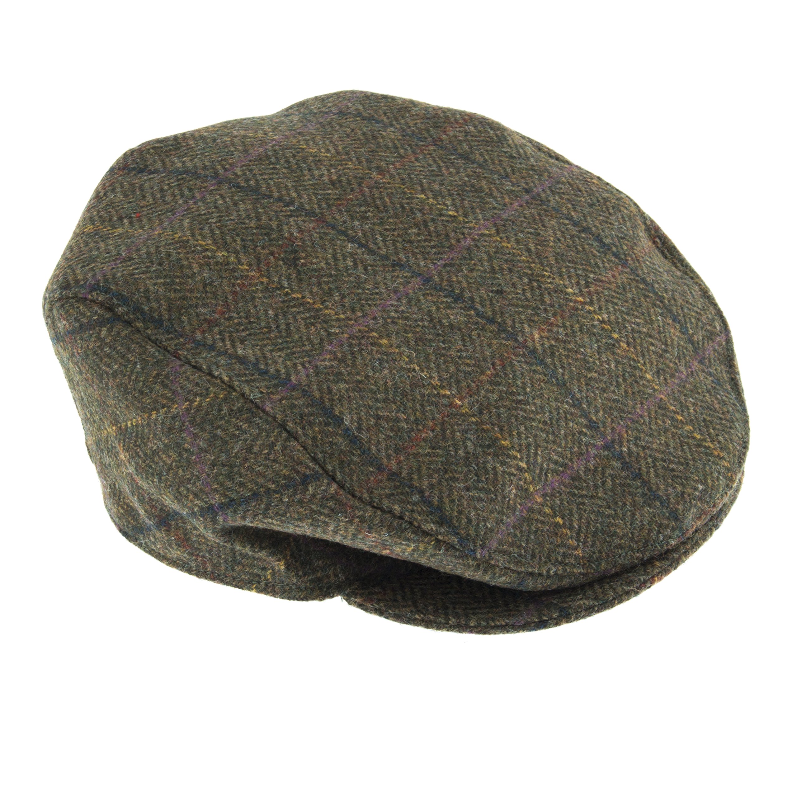 Dents Men's Green Olive Green Abraham Moon Yorkshire Tweed Flat Cap - Xl, Olive