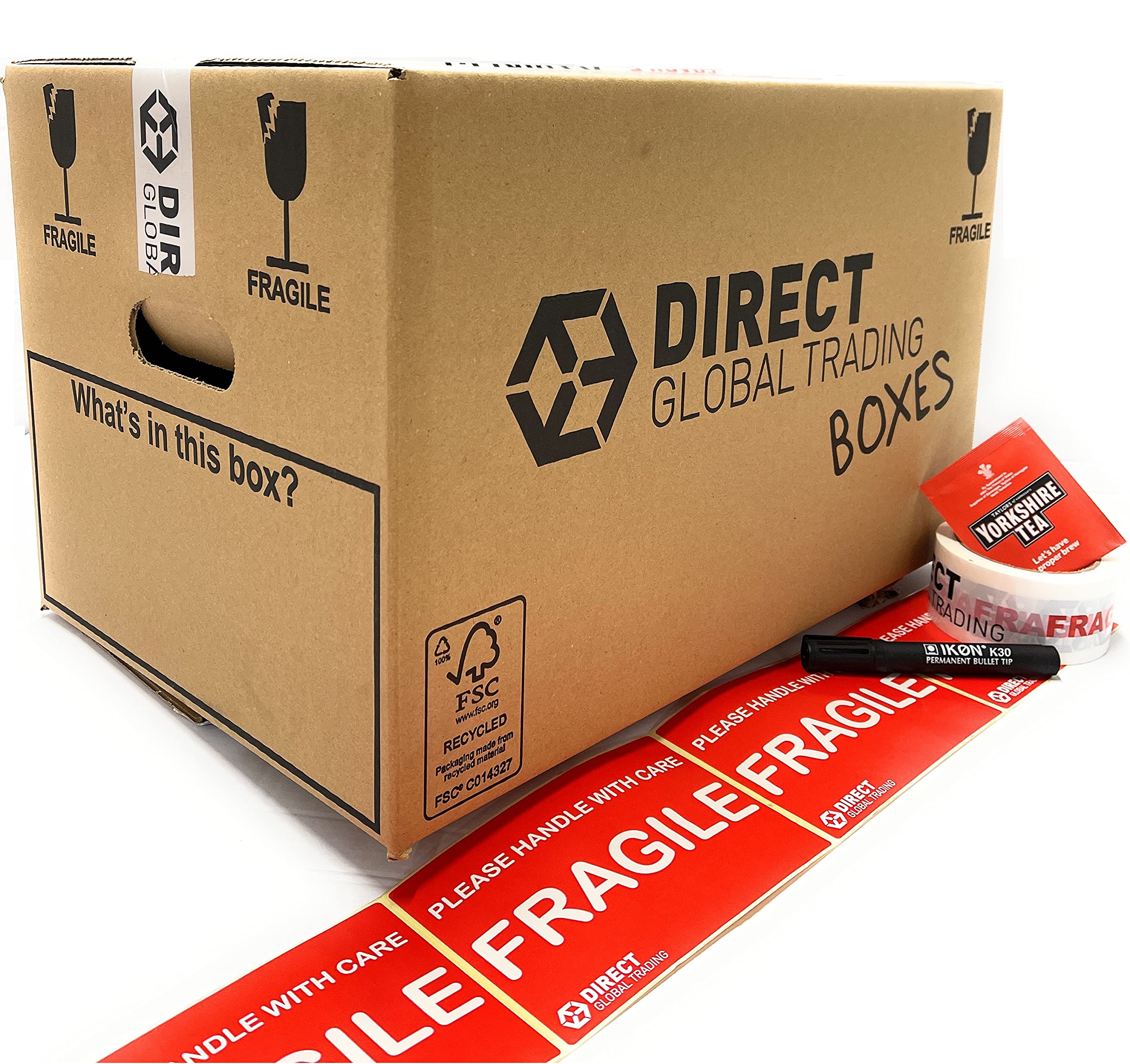 Buy 20 Strong Large Cardboard Storage Moving House Boxes with Tape Pen