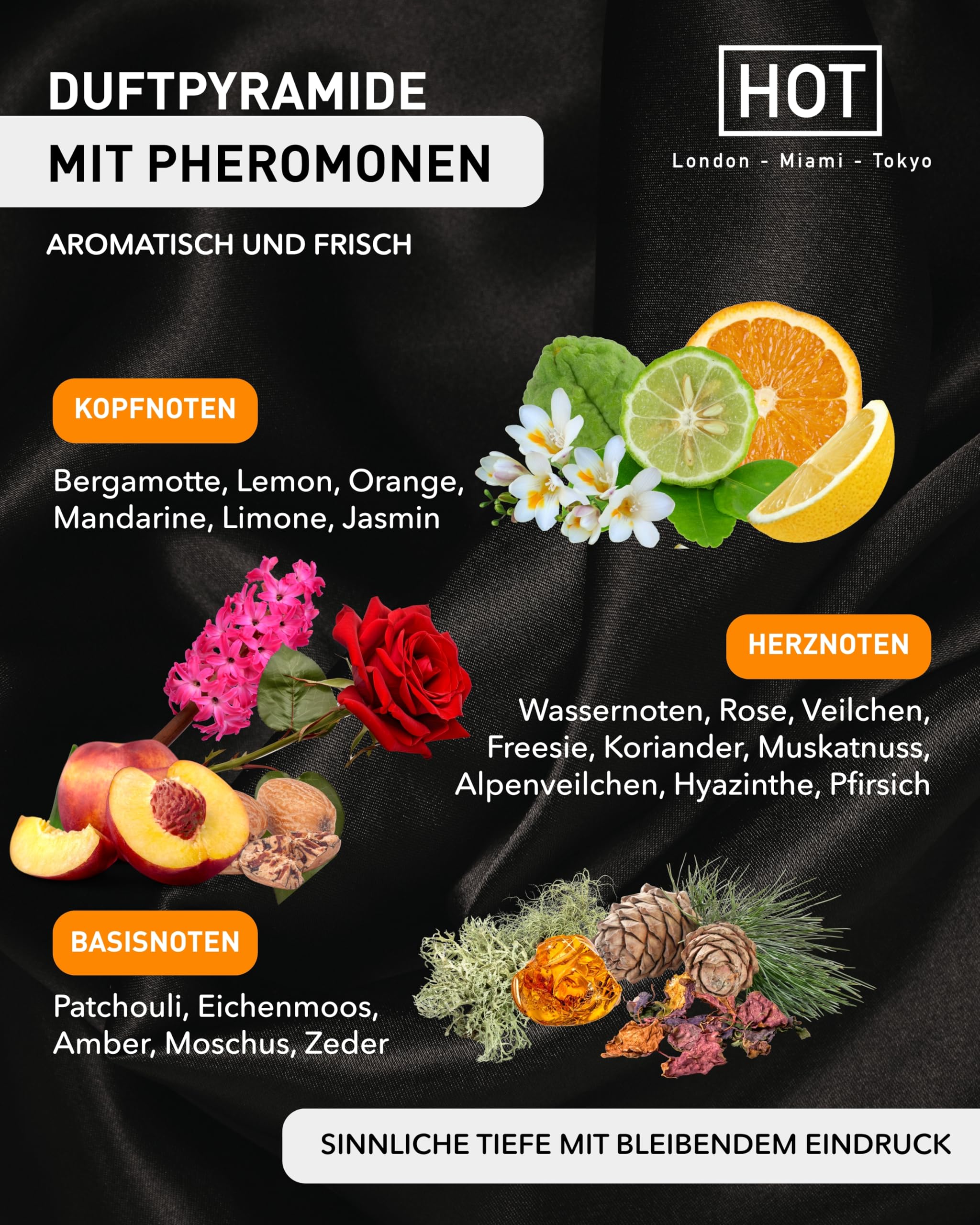 HOT Pheromone Parfum London Man 30 ml I Maskuliner Herrenduft mit vielschichtigen Duftnoten & Pheromonen I Für unbeschreibliche Anziehungskraft I Parfum Herren