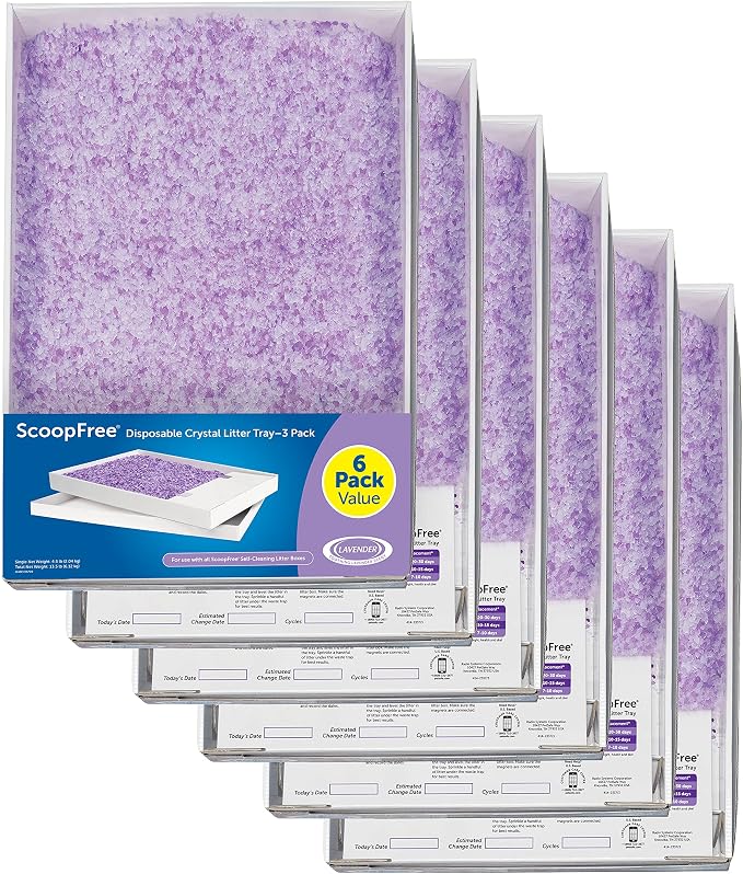 6-Pack of PetSafe ScoopFree Self-Cleaning Cat Litter Box Refills with Non-Clumping Crystal Litter