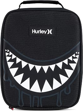 Hurley Unisex-Adults One and Only Insulated Lunch Box, Black Shark Bite, O/S