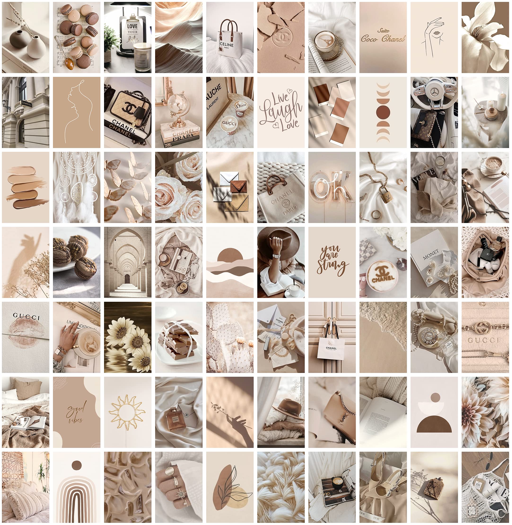 Buy ANERZA Beige Wall Collage Kit Aesthetic Pictures, Boho Room Decor
