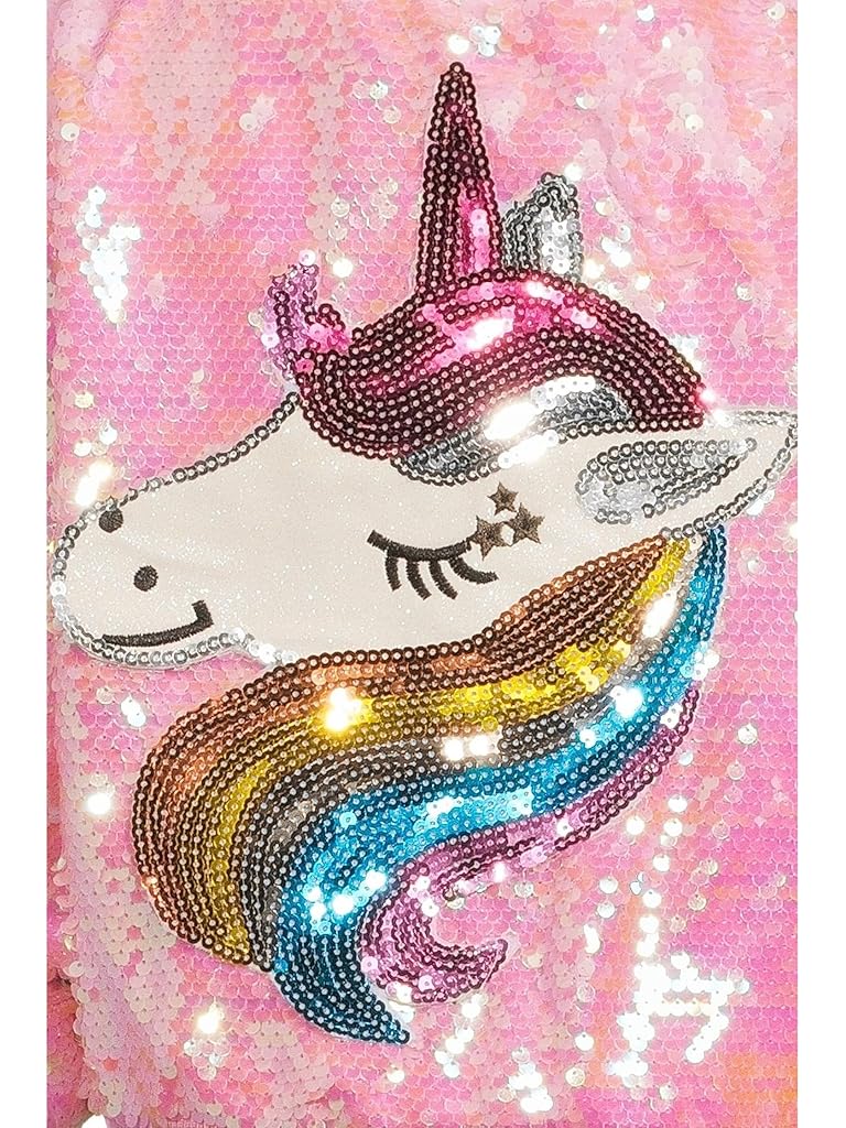 Pink Lola and The Boys Pretty In Pink Unicorn Sequin Bomber (Toddler/Little Kid/Big Kid)