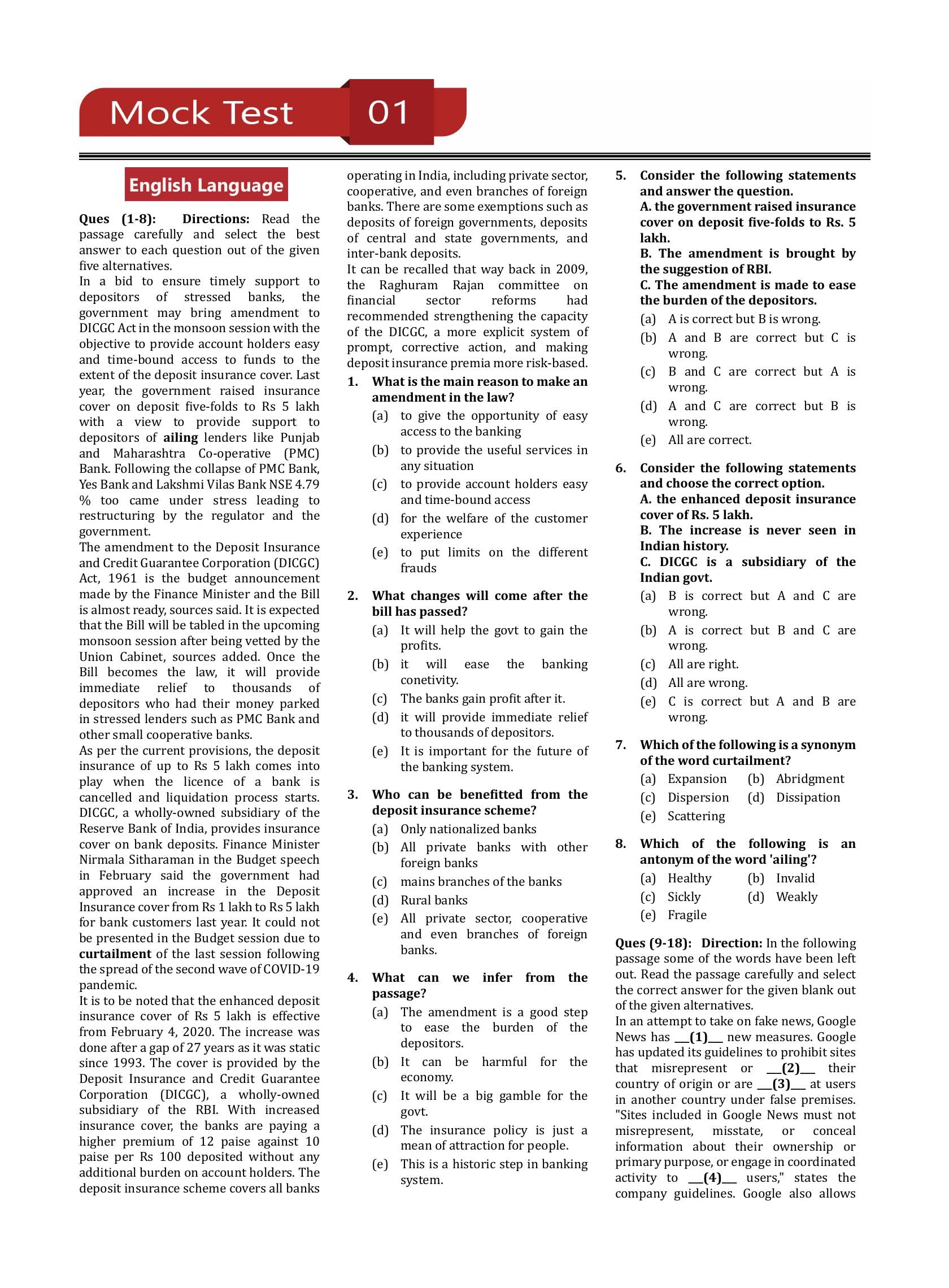 EduGorilla IBPS Clerk Prelims Exam 2024 (English Edition) - 10 Full Length Mock Tests (1000 Solved Objective Questions) with Free Access to Online Tests 1