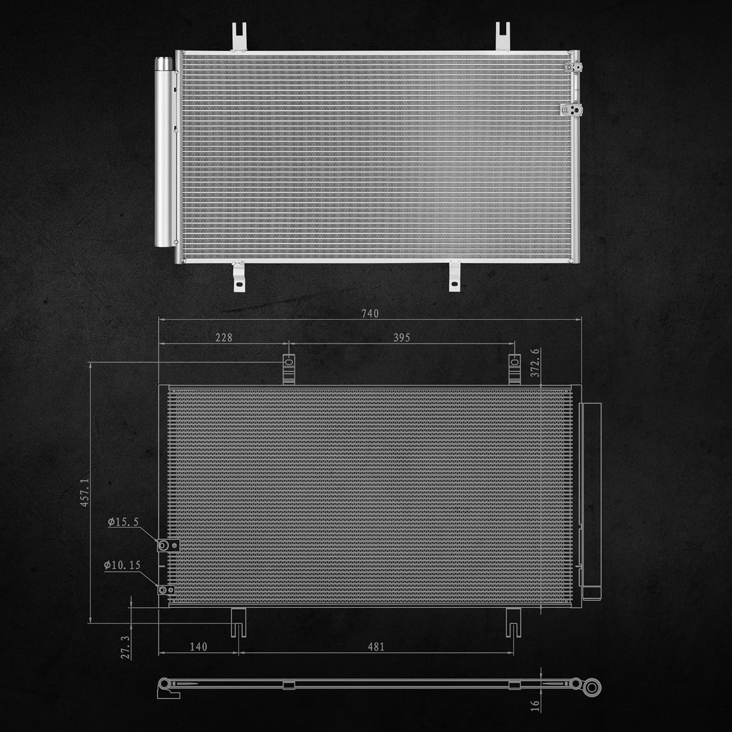 DWVO A/C AC Condenser Air Conditioning Condenser Compatible with 2005-2012 Avalon 2007-2011 Camry 2007-2014 Lexus ES350 2009-2016 Venza 2.4L 2.5L 2.7L 3.5L V6 L4
