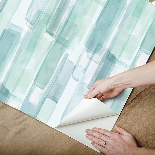 Miniatura 5 de Mr. Kate RMK12316RL - Papel tapiz para acuarela, para despegar y pegar, azul, verde azulado, 28 pies cuadrados