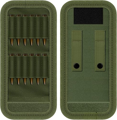 Miniatura 2 de bvya Molle táctico al aire libre 12 Rifle redondo munición bolsa plegable utilidad caza rifle revista bolsa 12 rifle balas cartucho titular