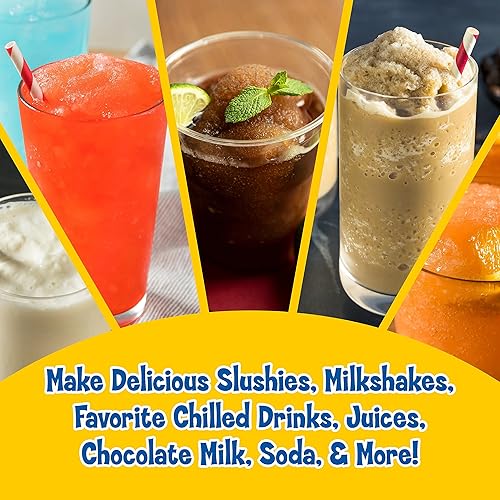 Miniatura 6 de Nostalgia Kool-Aid Squeezy Slush - Taza para granizados instantáneos de cualquier bebida, refresco o jugo con cúpula y cuchara con pajita