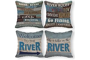 River Rules Throw Pillow Case River House Porch Decor