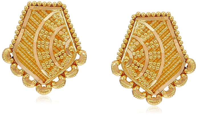 22KT Yellow Gold Stud Earrings for Girls