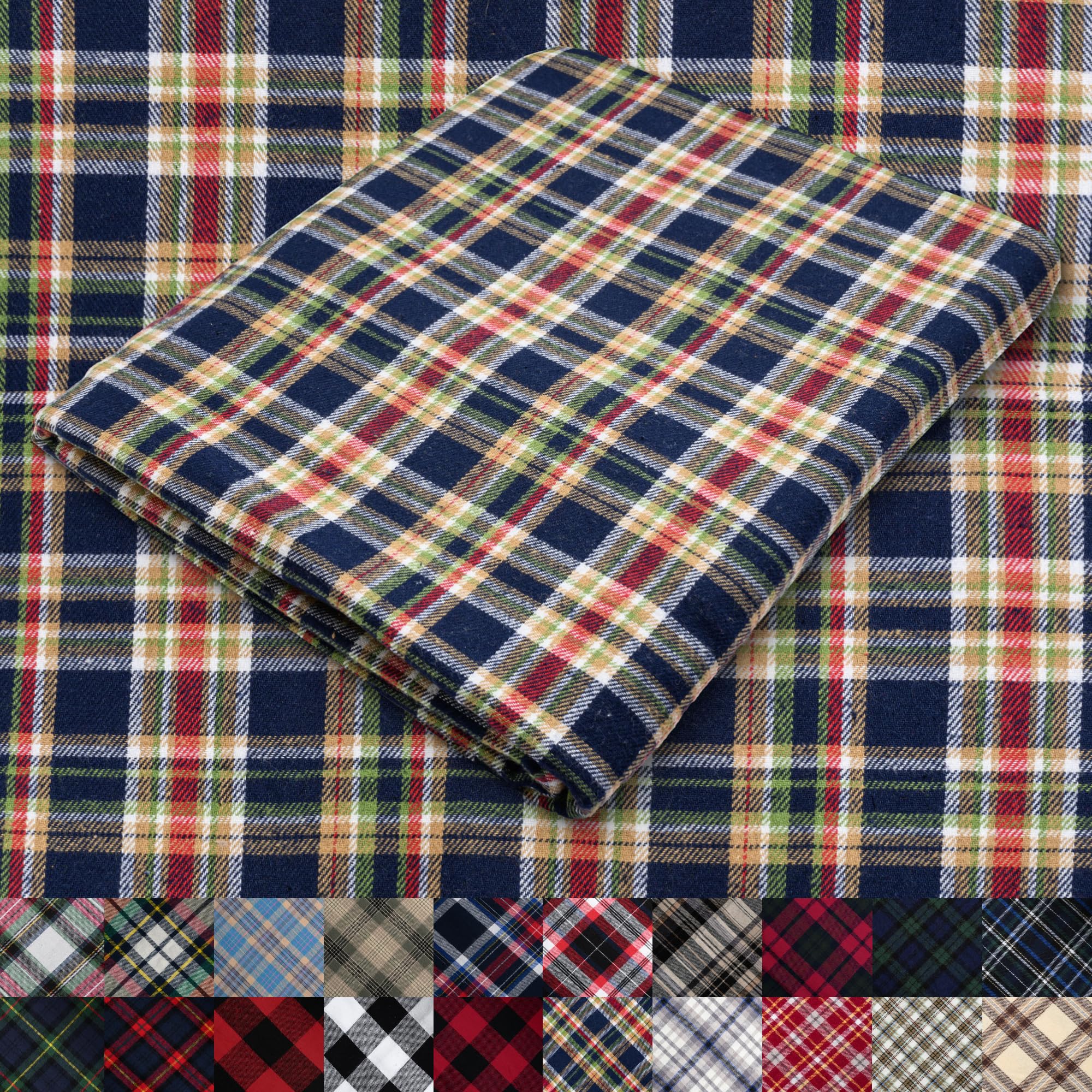Pico Textiles 1 Yard Blue and Green Blackwatch Tartan Plaid Flannel Fabric - 60" Wide - 100% Cotton - Sold by The Yard - for Shirts, Scarves, Pajamas & Receiving Blankets — view 54