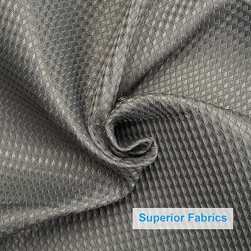 Miniatura 3 de AmazerBath Cortina de Ducha Gris, Cortina de Ducha Waffle Gris, Tela Premium con Tejido Waffle, Heavy Duty 240GSM, Cortinas de Ducha de Baño Calidad