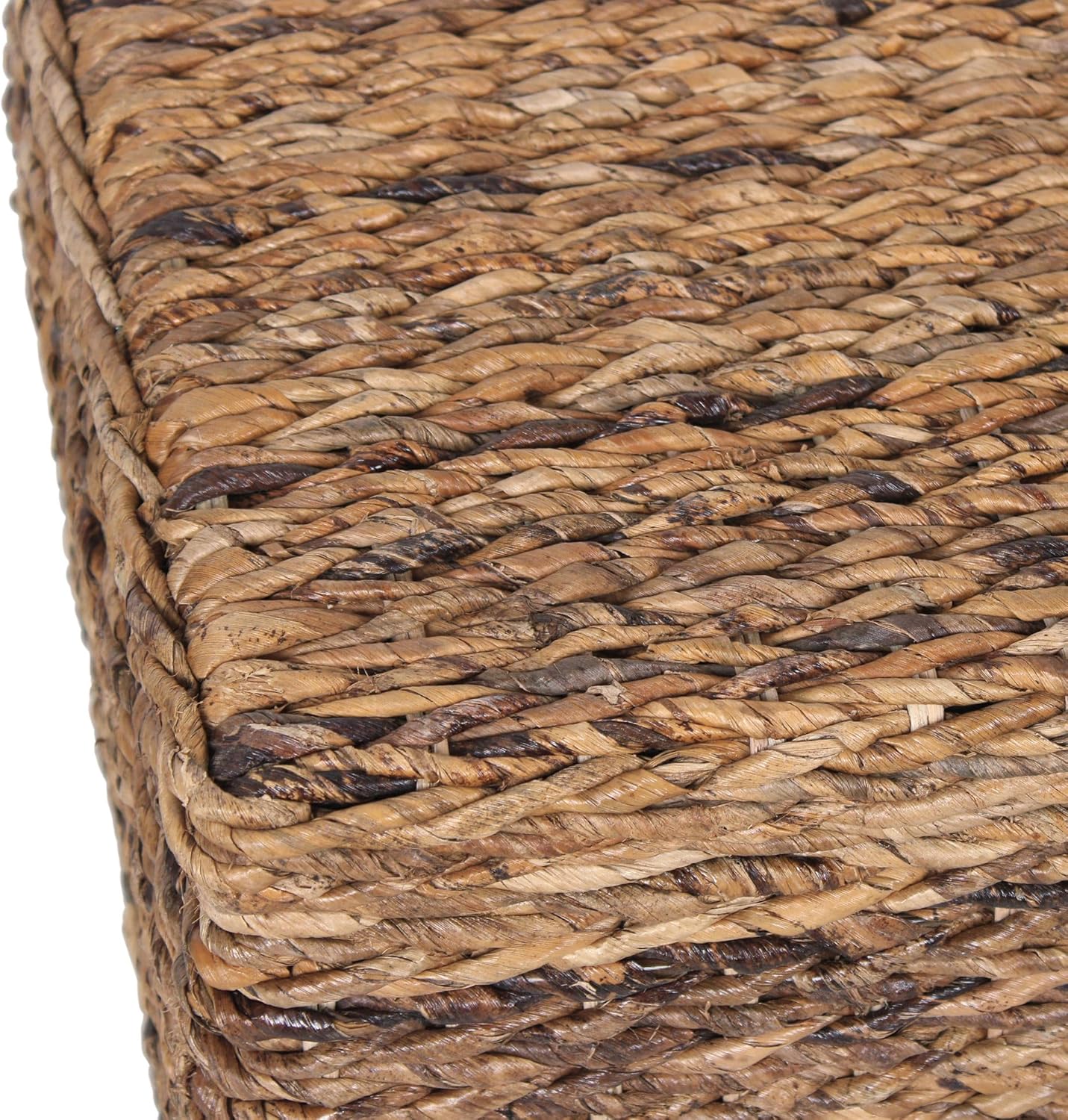 East at Main Woven Rattan Storage Coastal Coffee Table - Handwoven Natural Brown Rattan, Hidden Storage, Solid Wood Frame, 37x20x18 Inches (Natural)